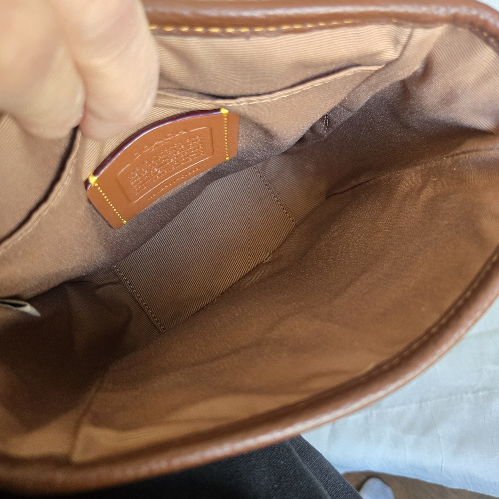 Coach Lucas Crossbody Shearling Bag In Signature Canvas - Picture 9 of 14